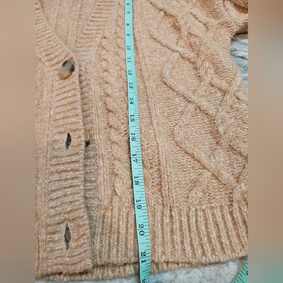 Lucky Brand Women's Buttin Front Long Sleeve Camel Color Cardigan Medium - Picture 11 of 12